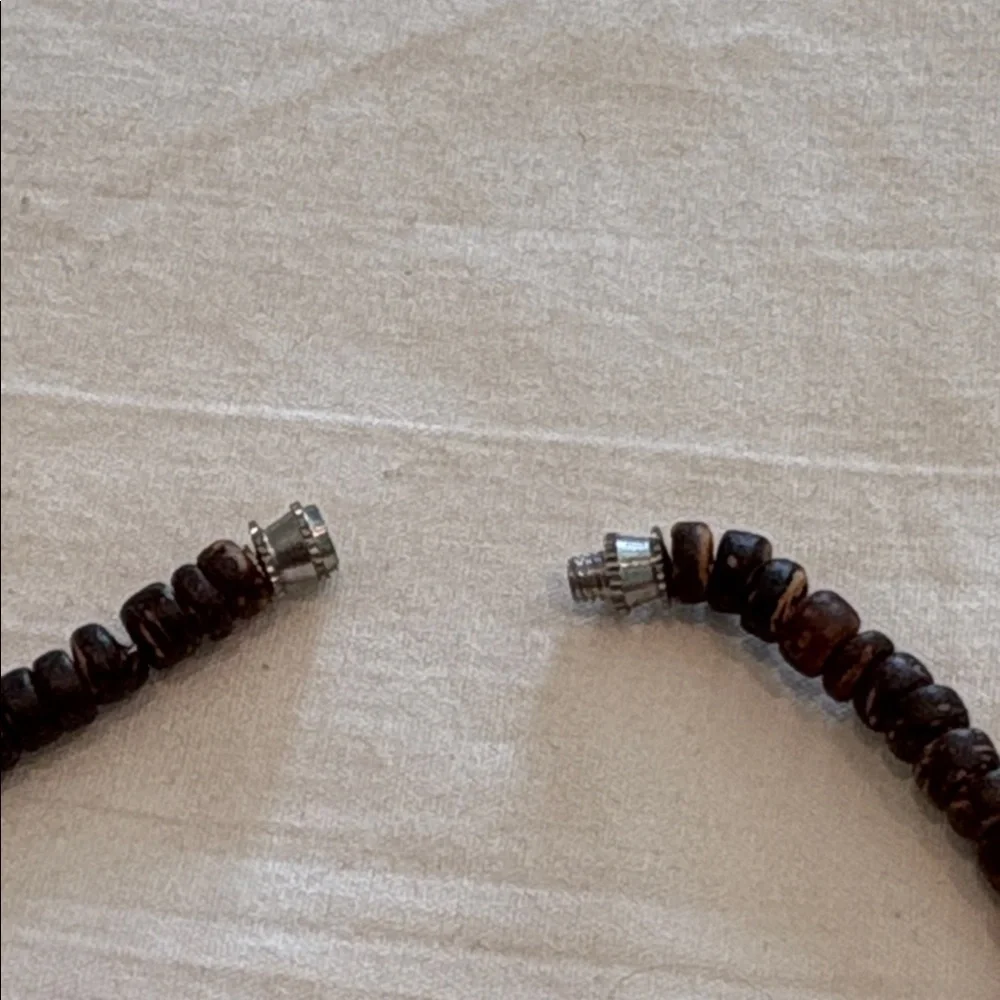 Retro Pink, Brown & White “Surfer Girl” Beaded Necklace